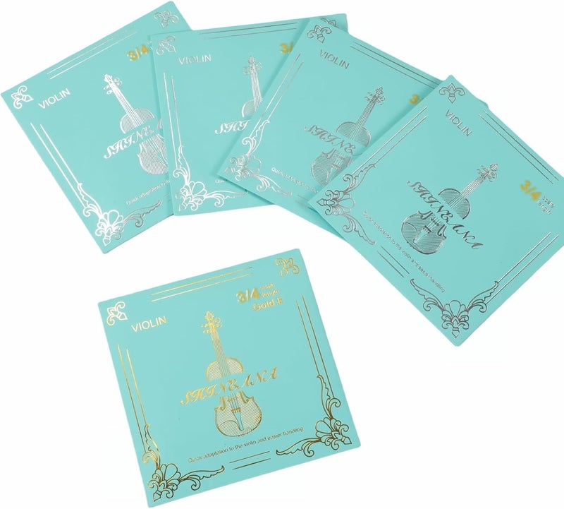 YWYLL Violin Strings Full Set, Violin Strings Replacement, Carbon Steel Core, Medium Tension,Long-Lasting Durability & Rich Tone - For All Levels (3/4 Gold E) - Image 3
